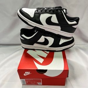 Women’s Nike Dunk Low Panda Black and White New Size 7W Youth Size 5.5
